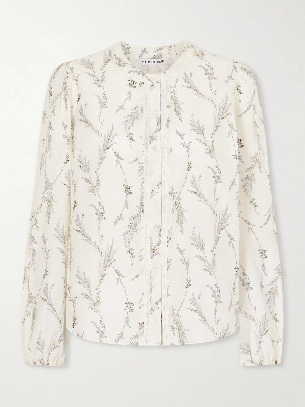 Veronica Beard Emiko Floral-print Embroidered Cotton And Silk-blend Shirt