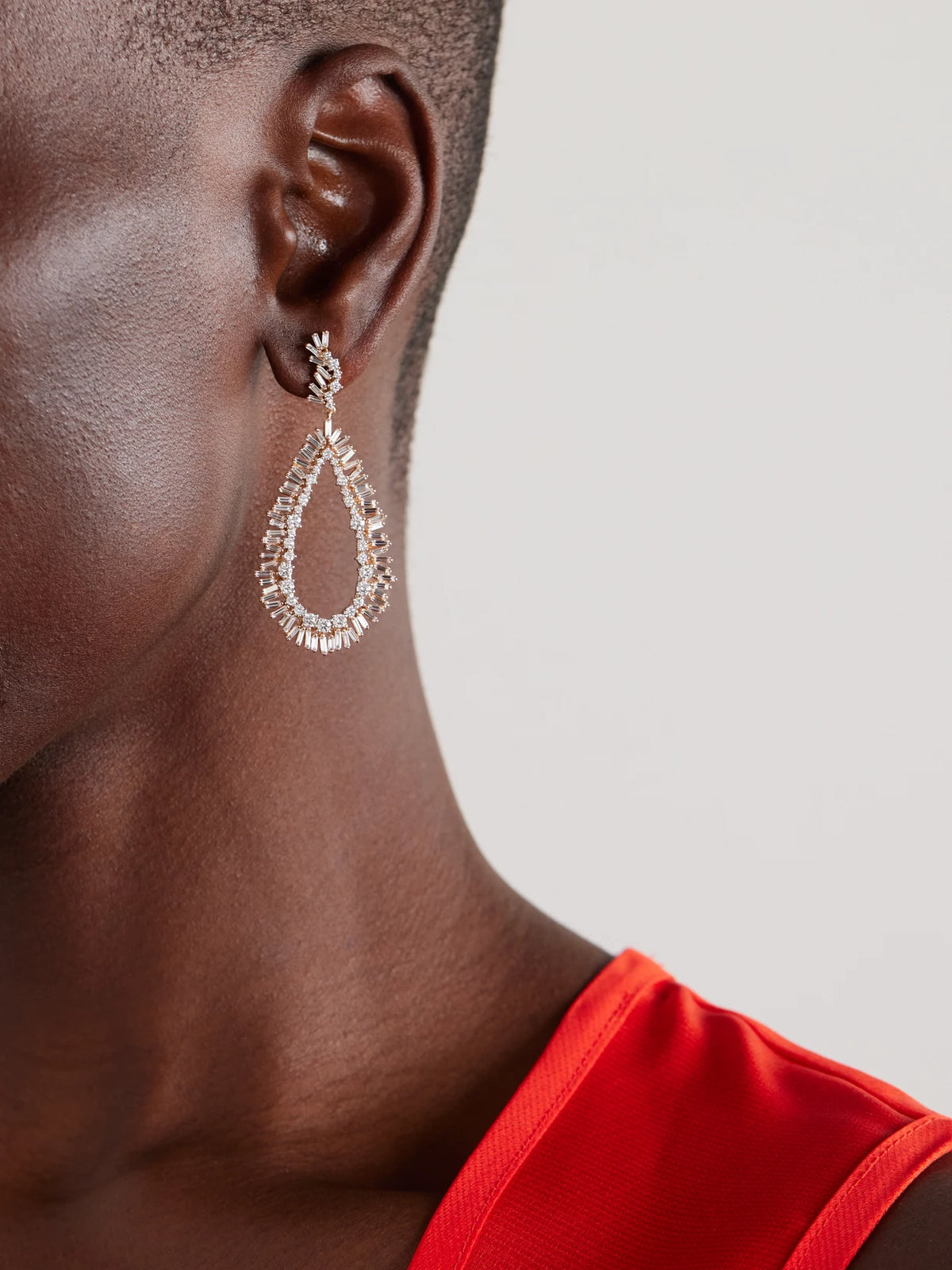 Image of Earrings. Product name - 18-karat Rose And White Gold Diamond Earrings in Multi colour by brand - Suzanne Kalan