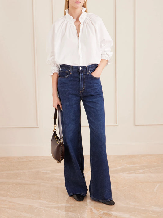 Loretta Ruched Cotton-poplin Shirt
