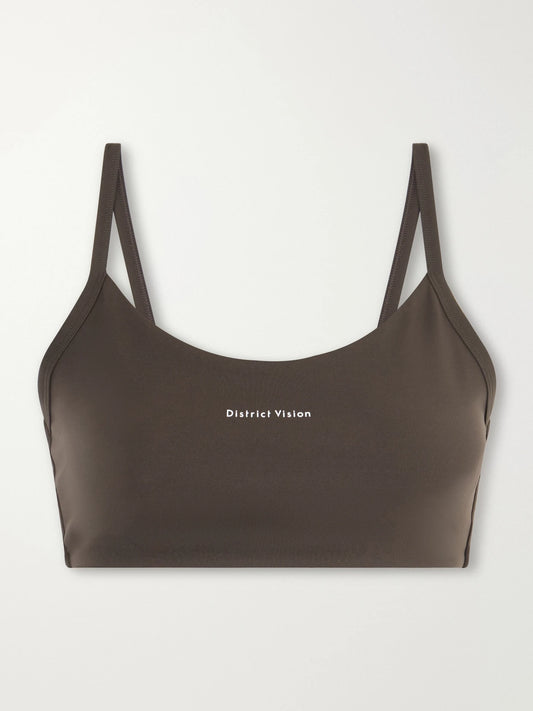 District Vision Logo-appliquéd Jersey Light-support Sports Bra