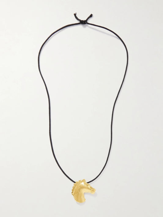 Aethon Gold-plated And Cord Necklace