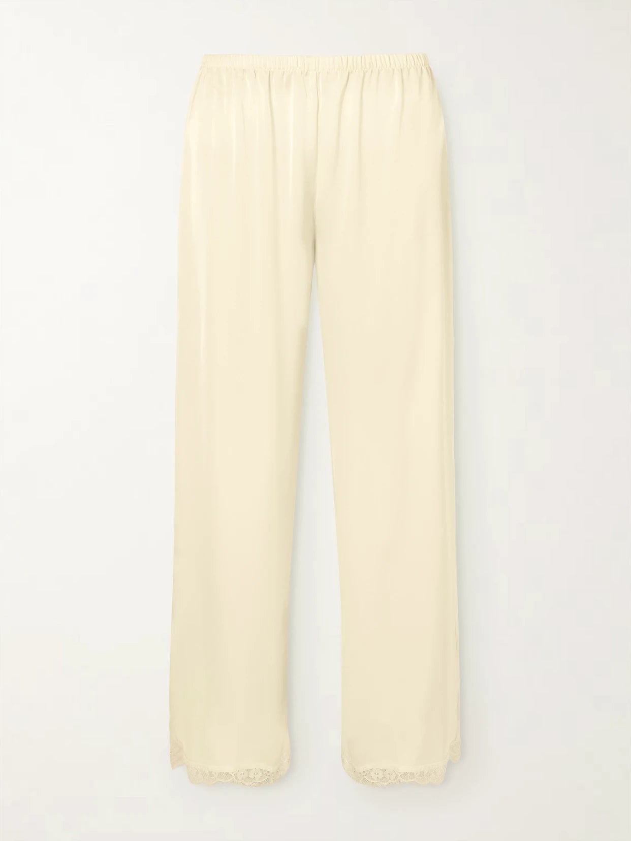 Adnina Lace-trimmed Recycled-satin Wide-leg Pants