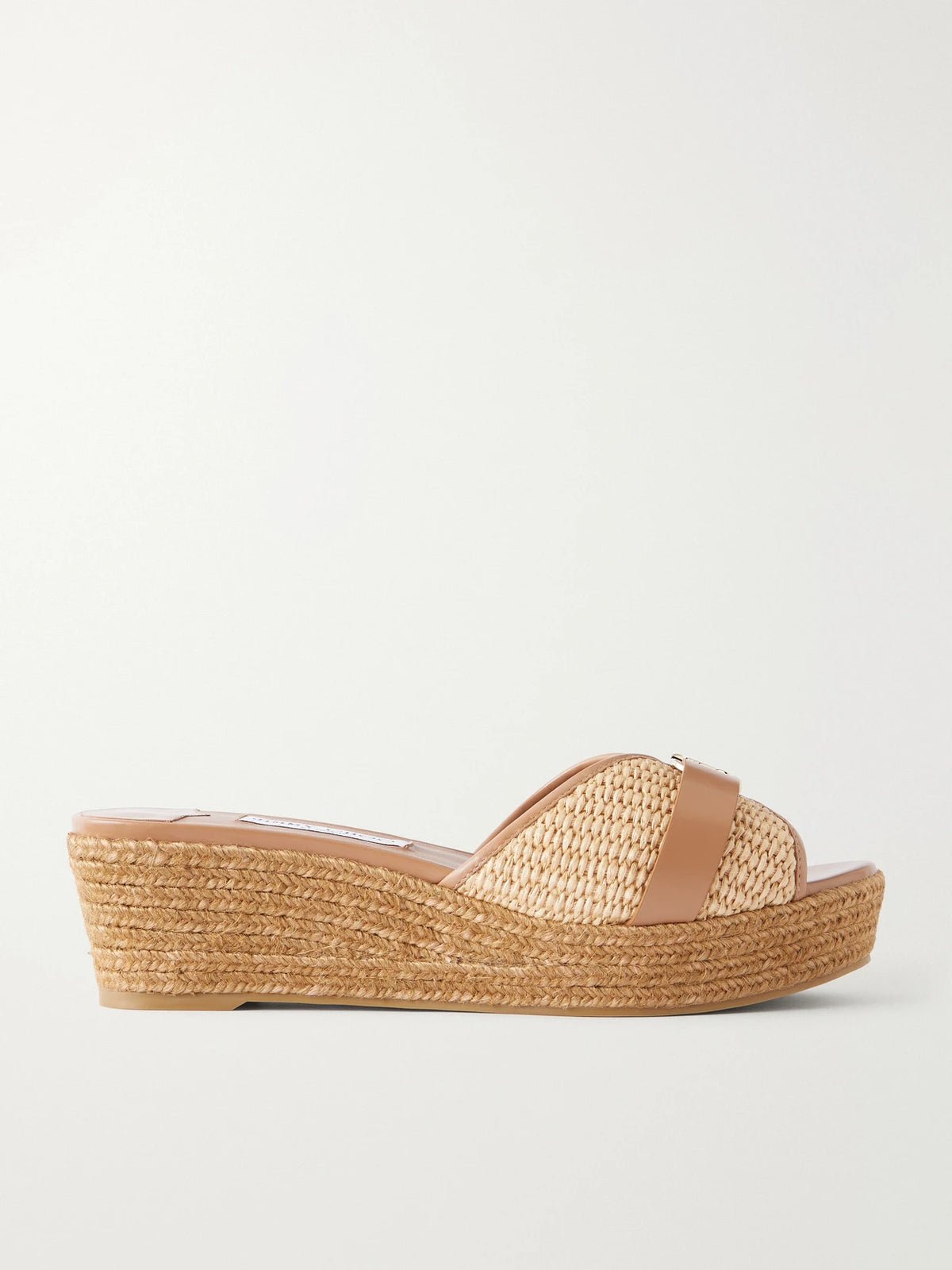 Leda 50 Leather-trimmed Raffia Platform Espadrilles