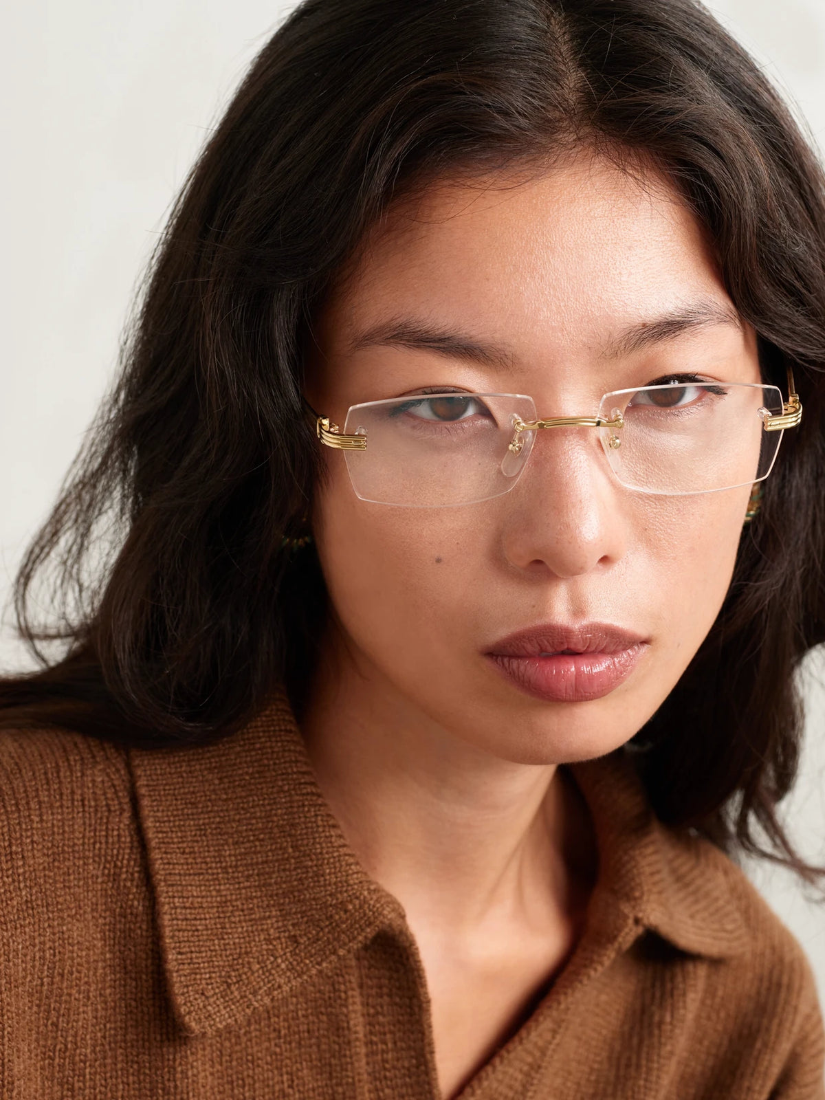 Image of Accessories. Product name - Panthère Classic Rimless Oval-frame Gold-tone Optical Glasses in Multi colour by brand - Cartier Eyewear