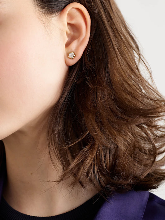 Image of Earrings. Product name - Crosby 10-karat Gold Diamond Earrings in Multi colour by brand - STONE AND STRAND