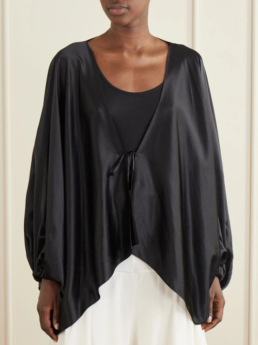 Sharon Wauchob Draped Silk Blouson Jacket