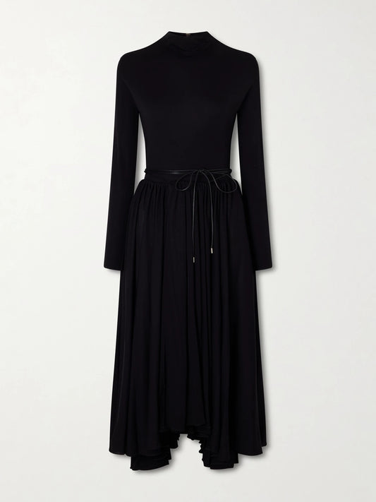 Image of Dresses. Product name - Jersey Midi Dress in Black colour by brand - Alaïa