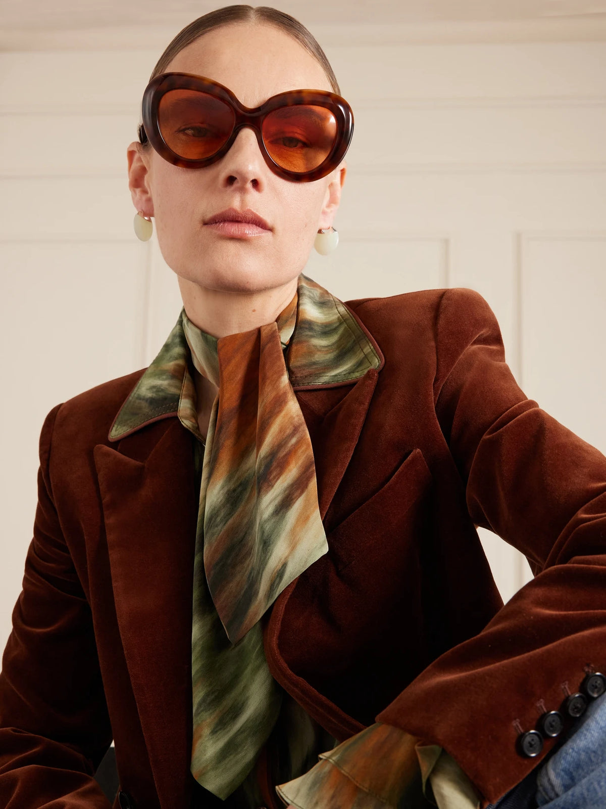 Image of Sunglasses. Product name - Monarch Round-frame Tortoiseshell Acetate Sunglasses in Multi colour by brand - Jacques Marie Mage