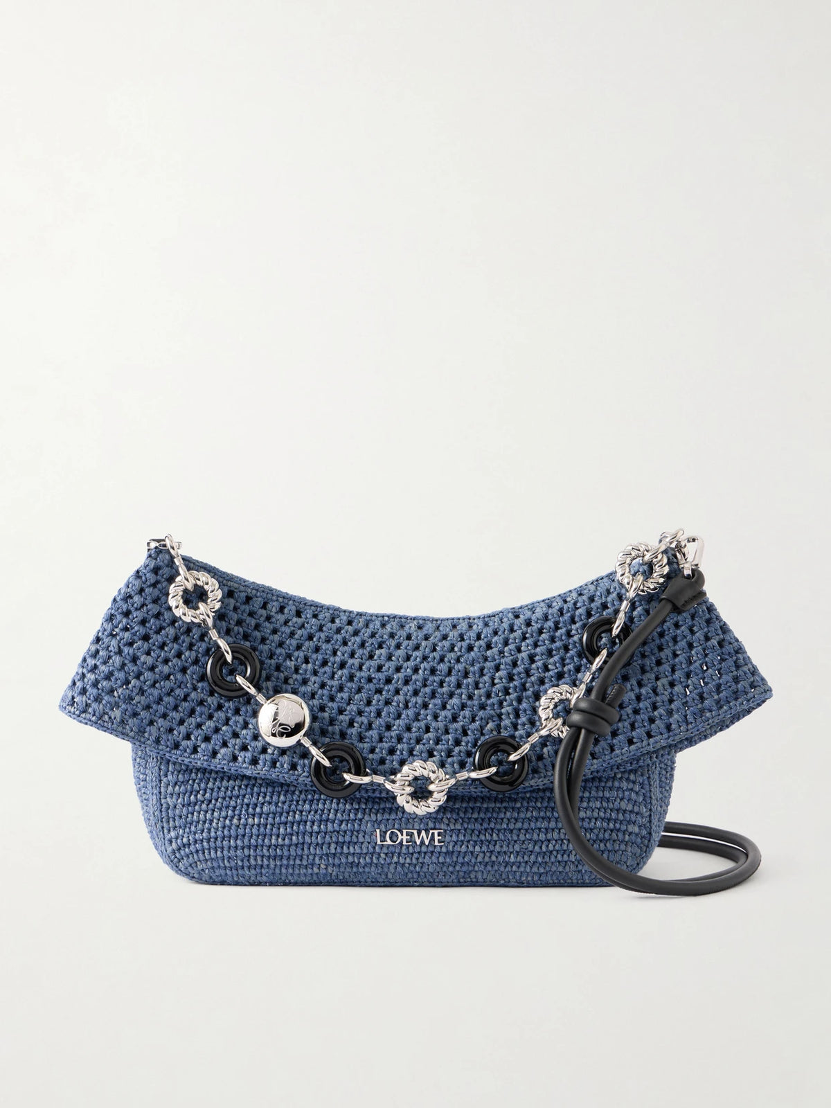 + Paula's Ibiza Ola Embellished Leather-trimmed Raffia Shoulder Bag