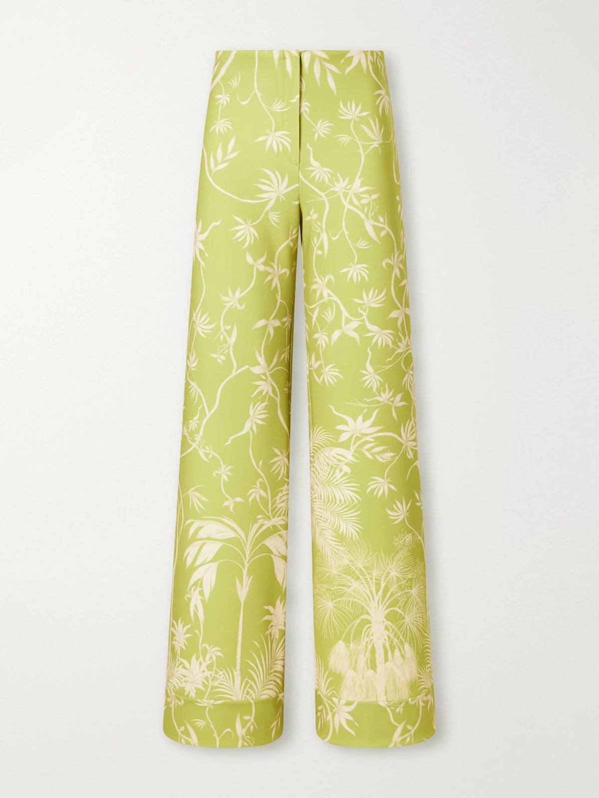 Andres Otalora Con Ella Printed Satin Wide-leg Pants