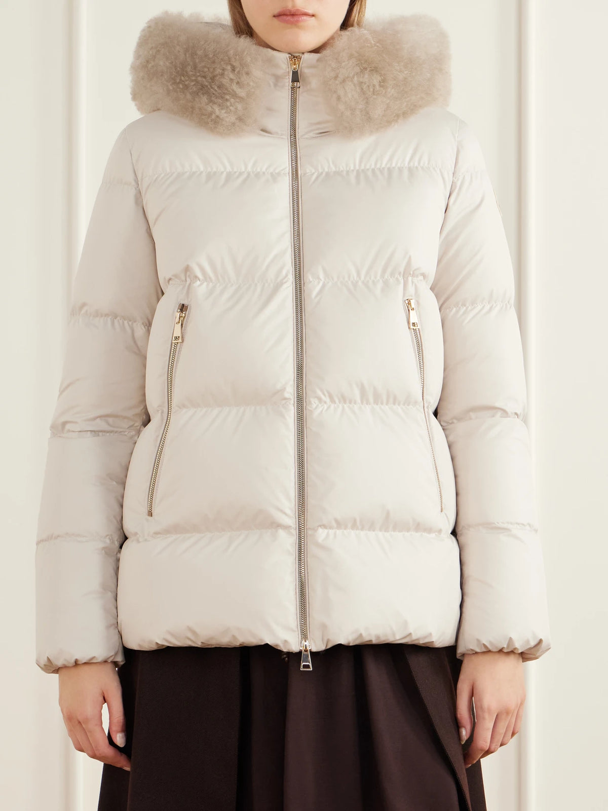Moncler Laichefur Plush-trimmed Shell Quilted Down Jacket