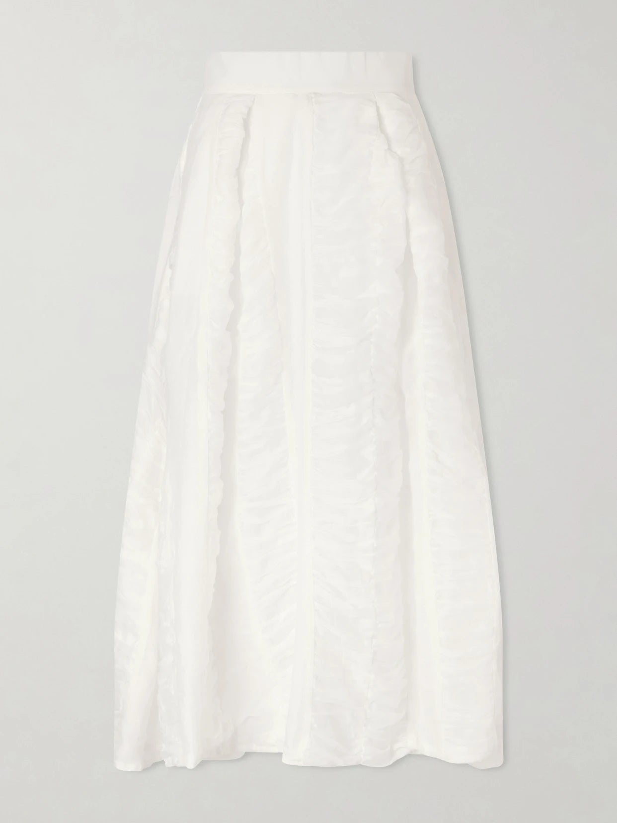 Wynona Ruched Cotton-gauze Midi Skirt