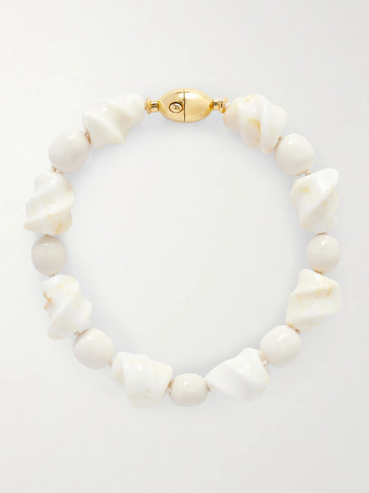 Salamanca Gold-tone Porcelain Beaded Choker