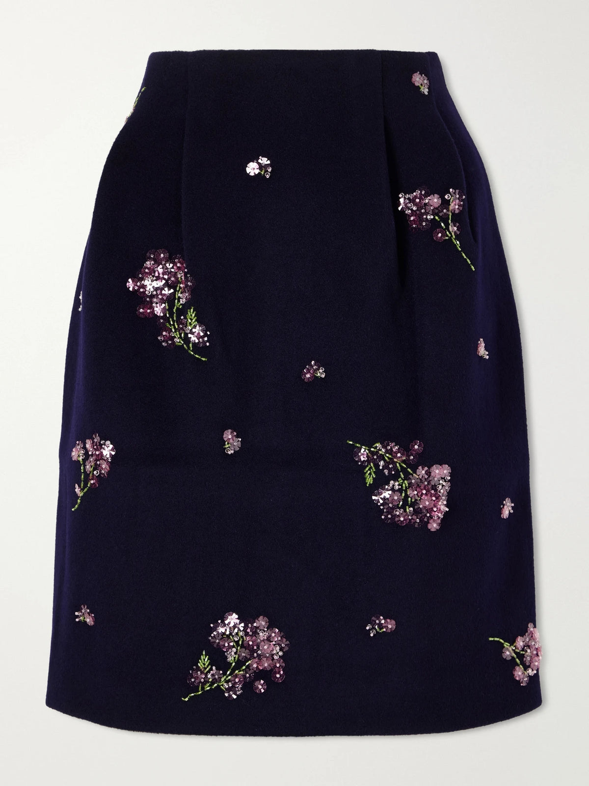 SHUSHU/TONG Sequin-embellished Wool Midi Skirt