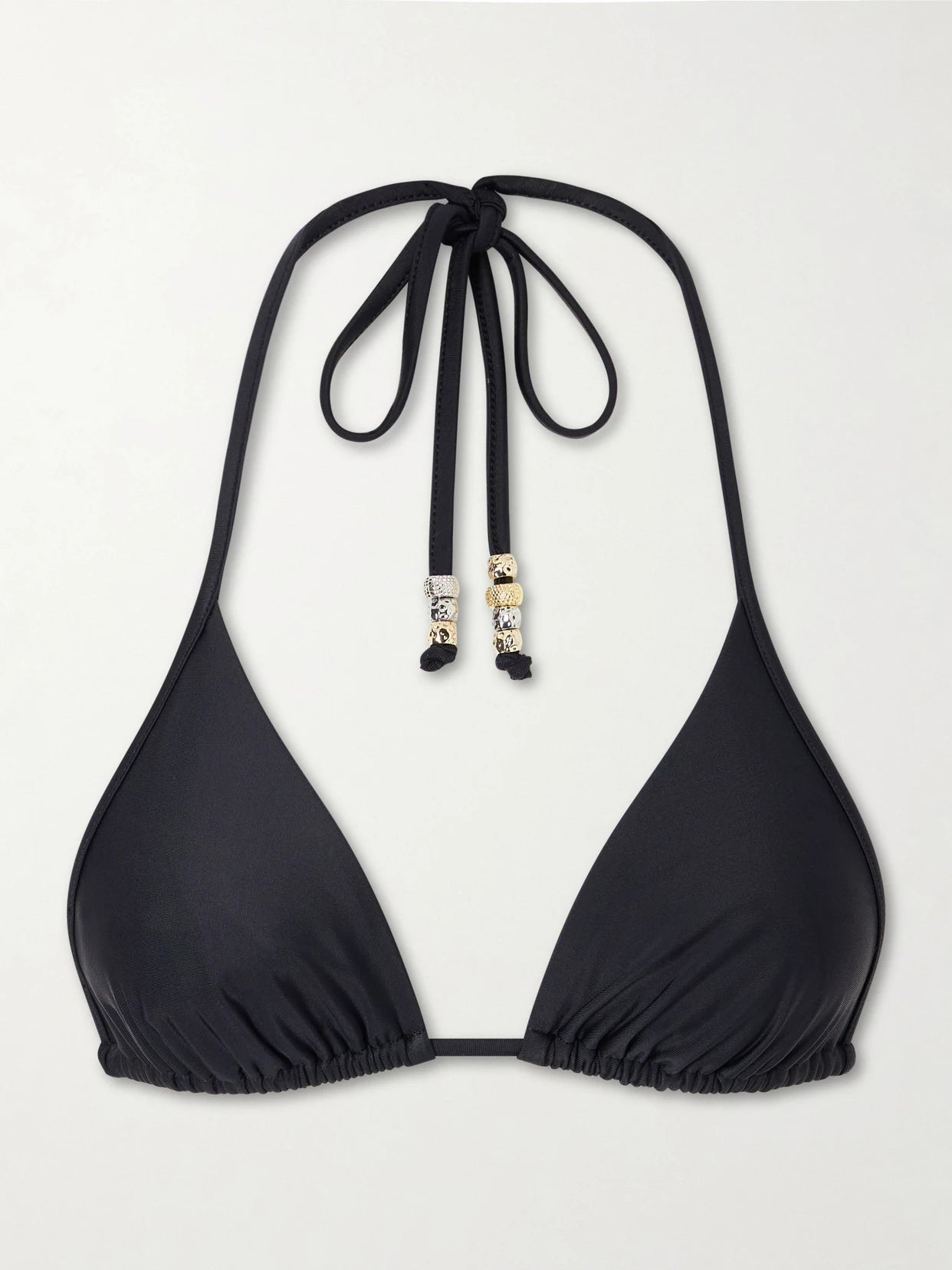 Image of Swimwear. Product name - Triangle Bikini Top in Black colour by brand - JW Anderson