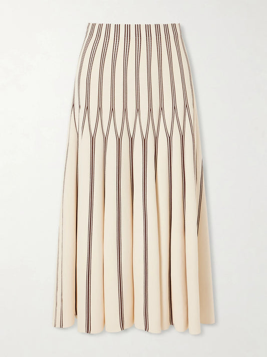 Zimmermann Valiant Striped Knitted Midi Skirt