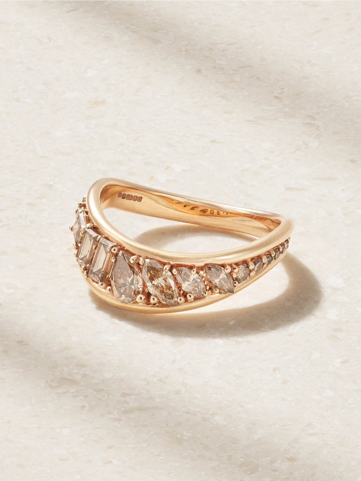 Stream Wave 18-karat Rose Gold Diamond Ring