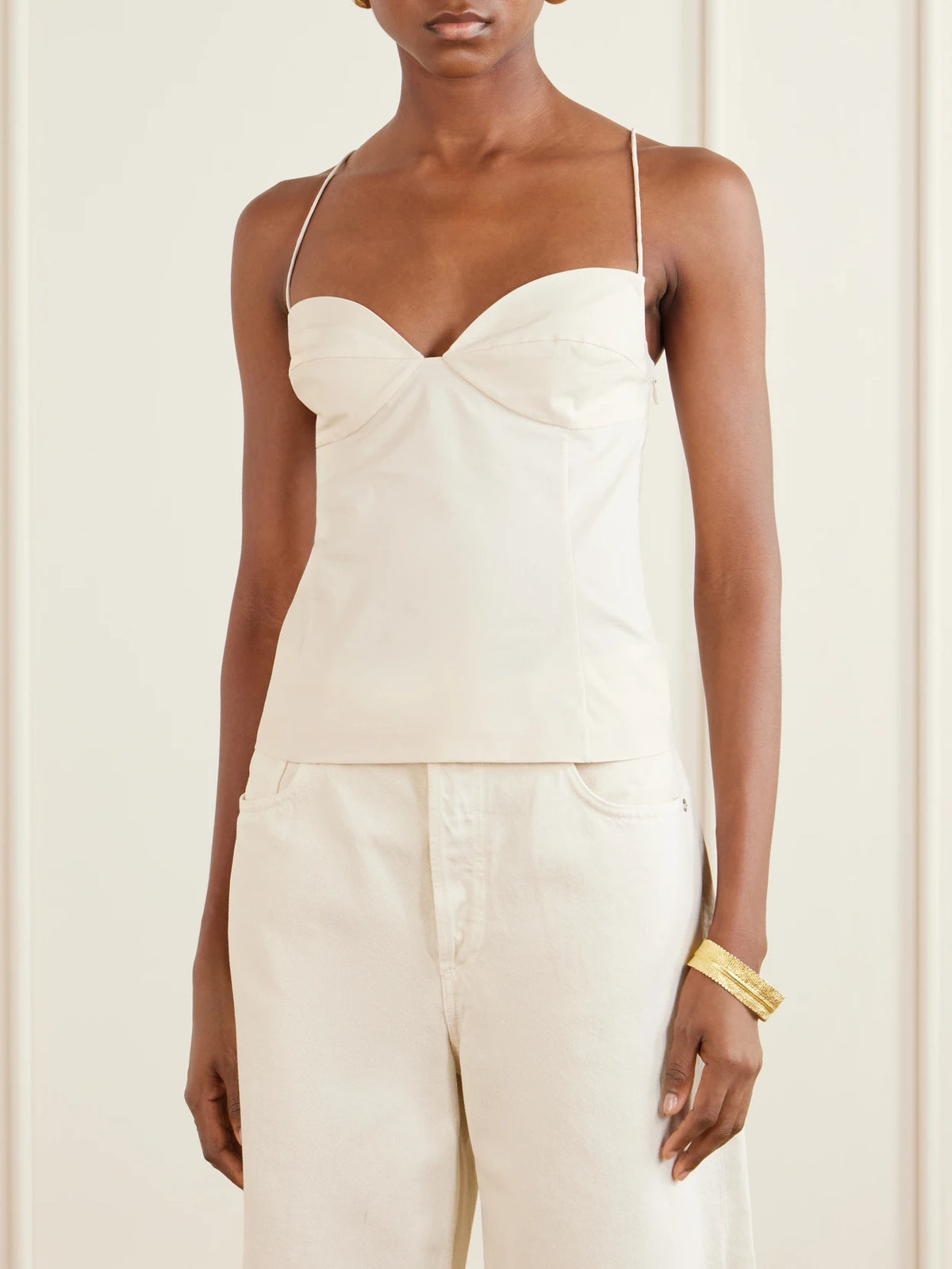 Studio Stretch Cotton-blend Poplin Camisole