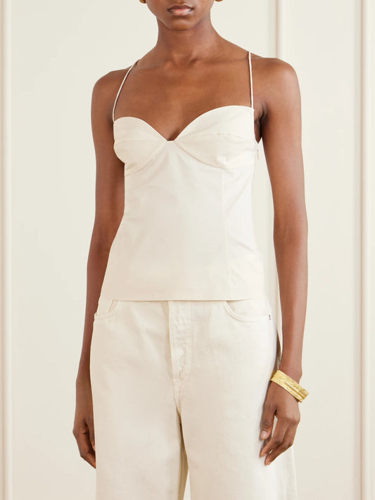Studio Stretch Cotton-blend Poplin Camisole