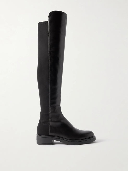Stuart Weitzman 5050 Celia Stretch-paneled Leather Over-the-knee Boots