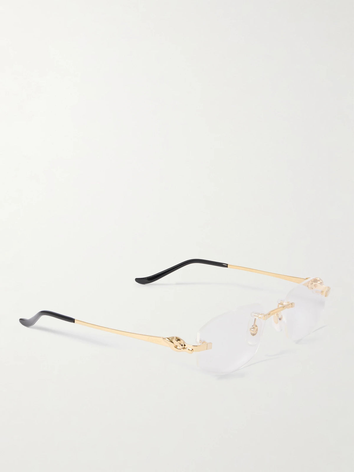 Panthère Classic Rimless Oval-frame Gold-tone Optical Glasses