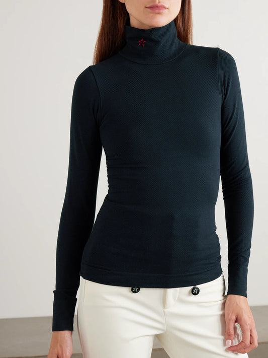 Ribbed Thermal Modal-blend Turtleneck Top