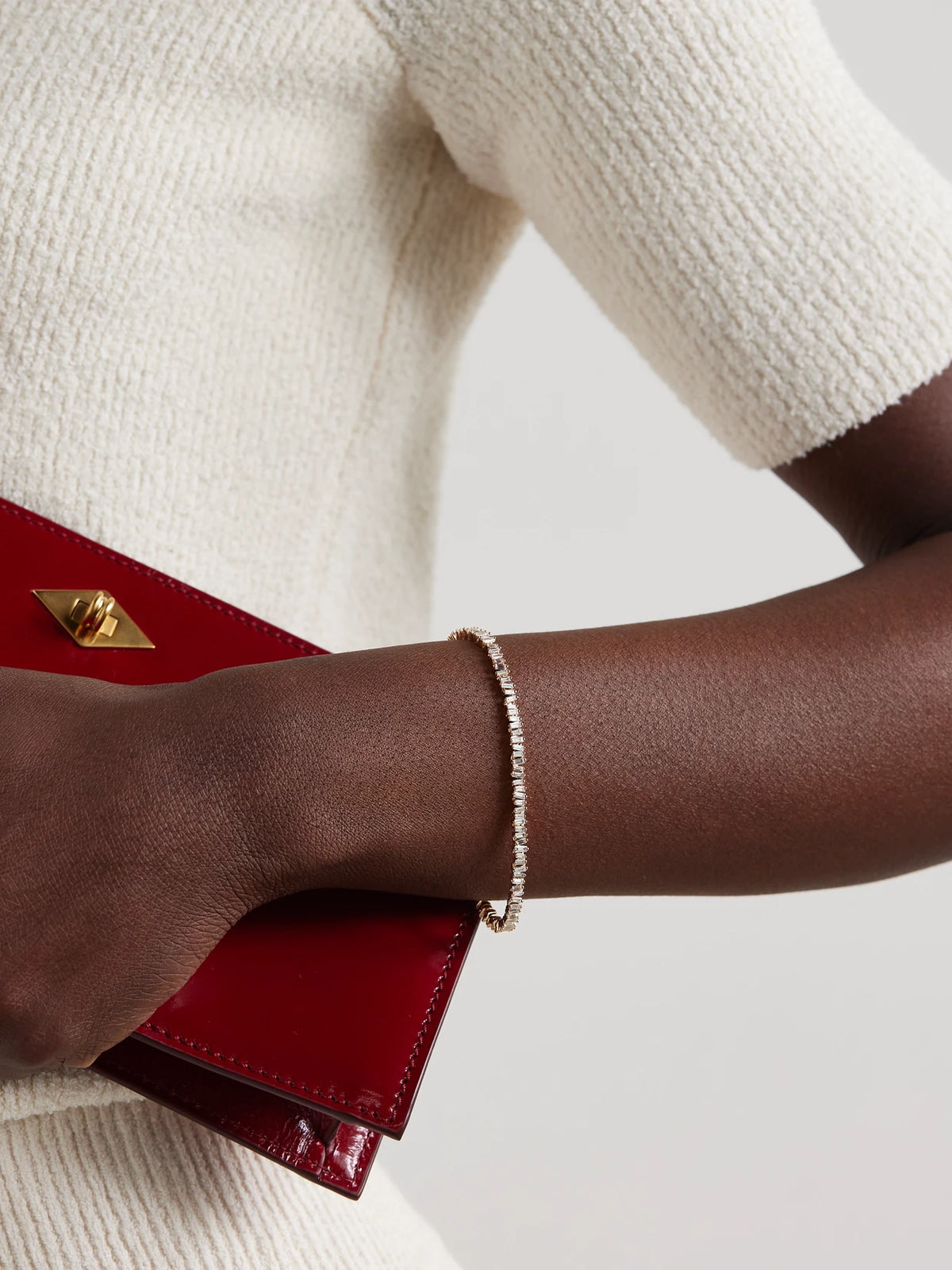 Image of Bracelets. Product name - 18-karat Rose Gold Diamond Tennis Bracelet in Multi colour by brand - Suzanne Kalan