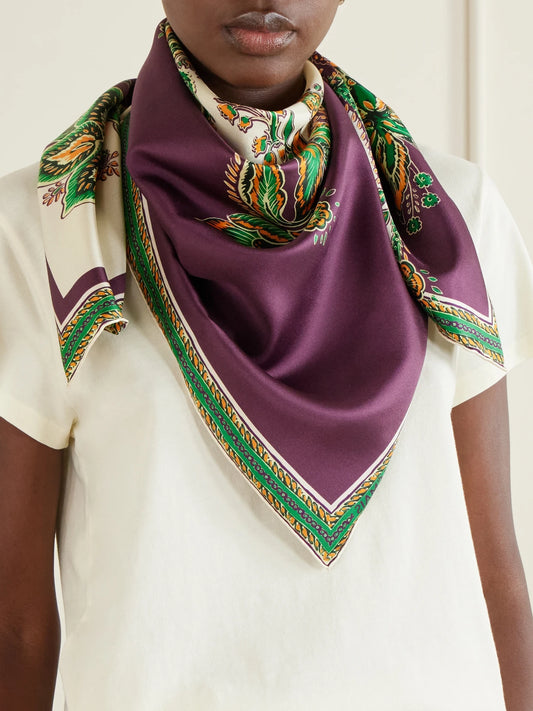 ALÉMAIS Ruthie Floral-print Silk-twill Scarf