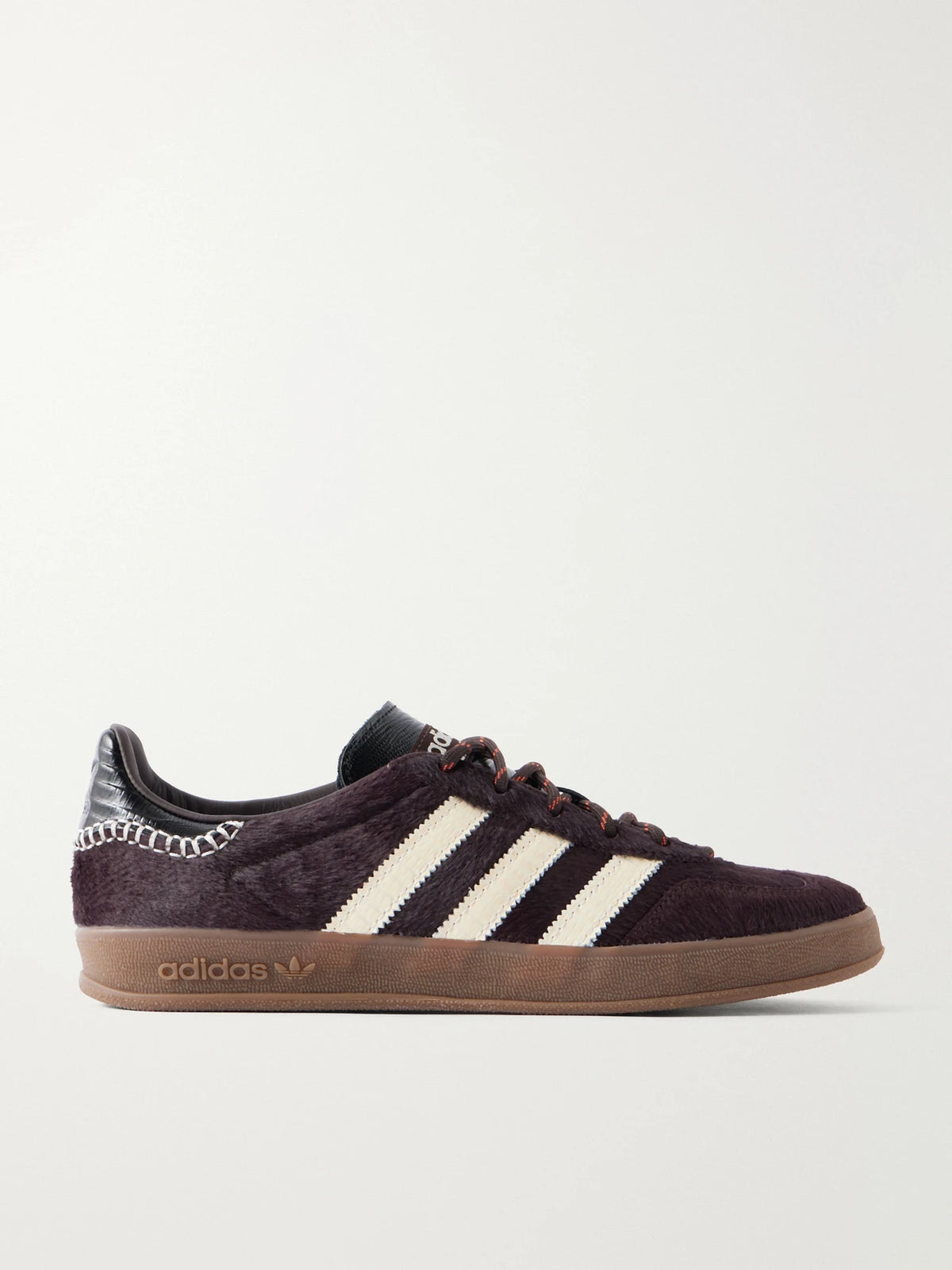 + Wales Bonner Gazelle Lizard-effect Leather-trimmed Pony Hair Sneakers