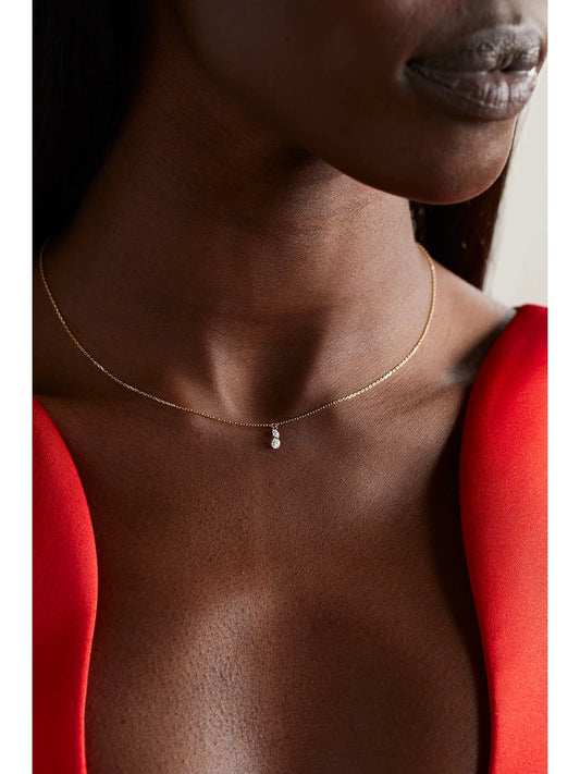 Image of Necklaces. Product name - 14-karat Gold Diamond Necklace in Multi colour by brand - Mizuki