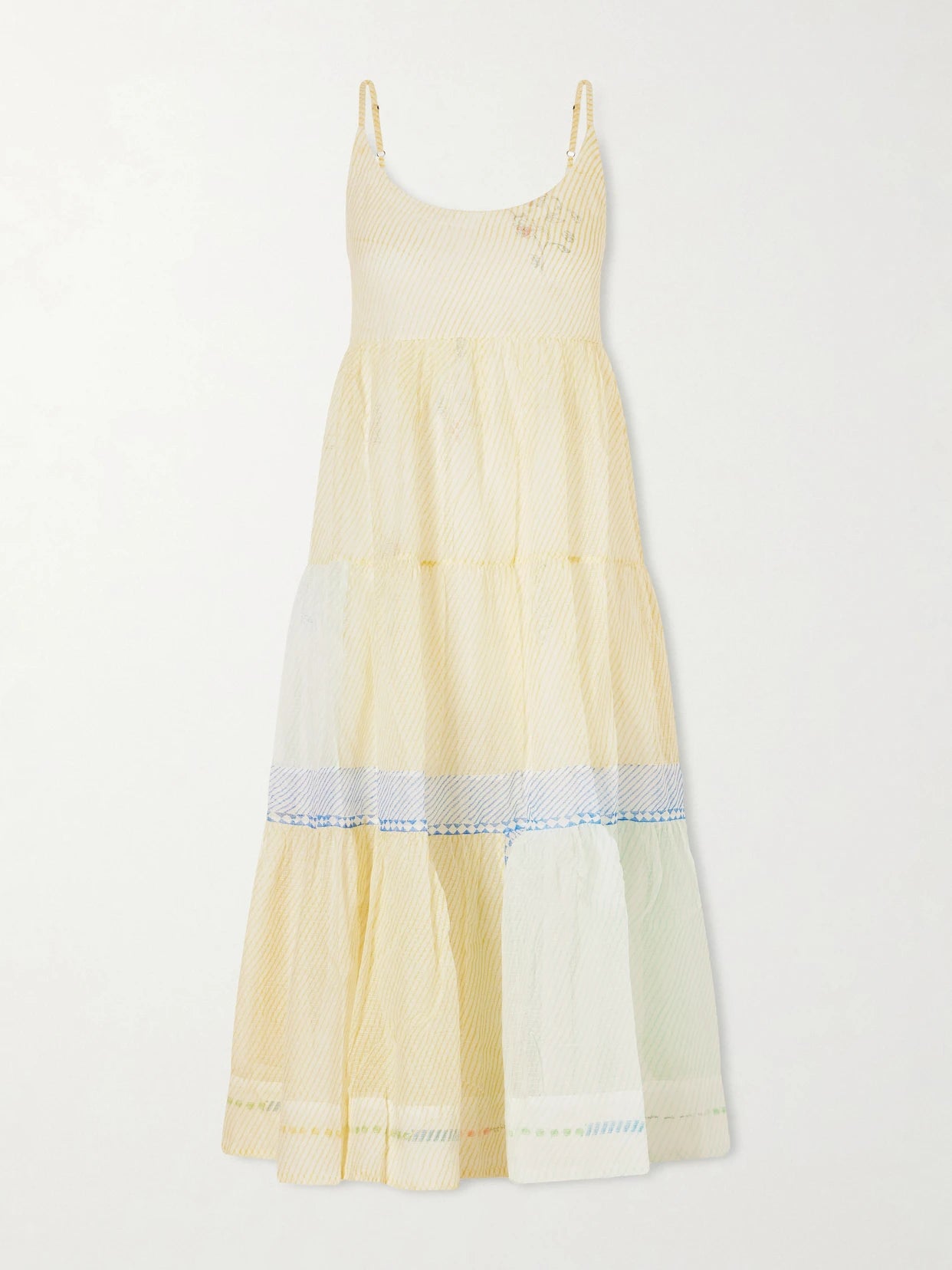 Ikumi Tiered Printed Cotton- Kota Midi Dress