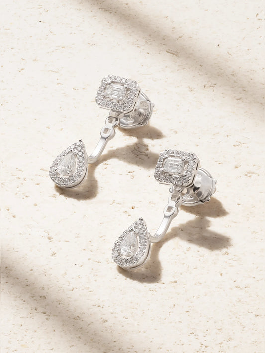 My Twin Toi & Moi 18-karat White Gold Diamond Earrings