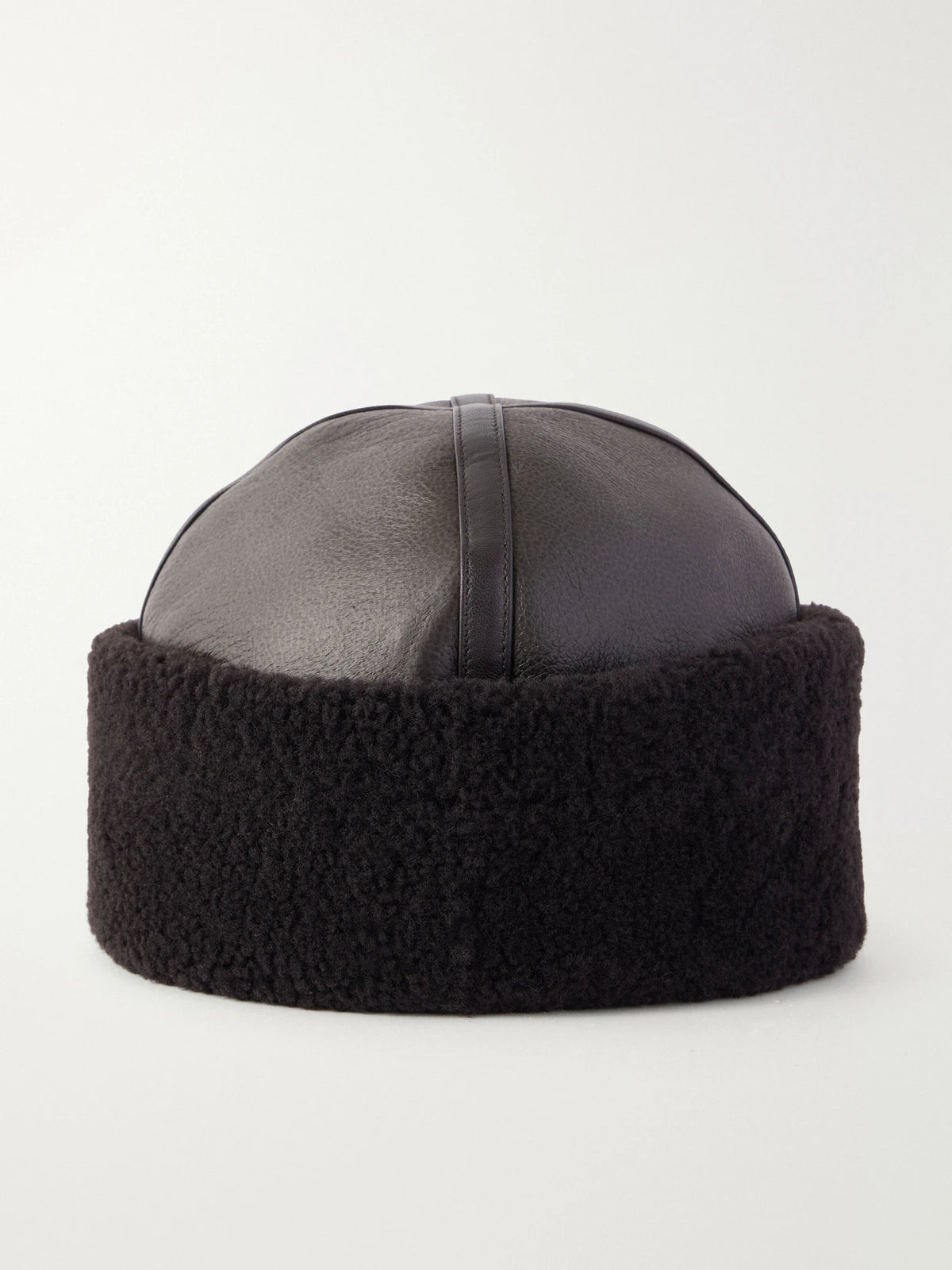 Nour Hammour Dallen Shearling-trimmed Leather Beanie