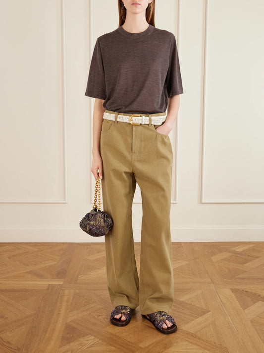 Image of Sandals. Product name - Viola Sequin-embellished Striped Woven Sandals in Brown colour by brand - Missoni