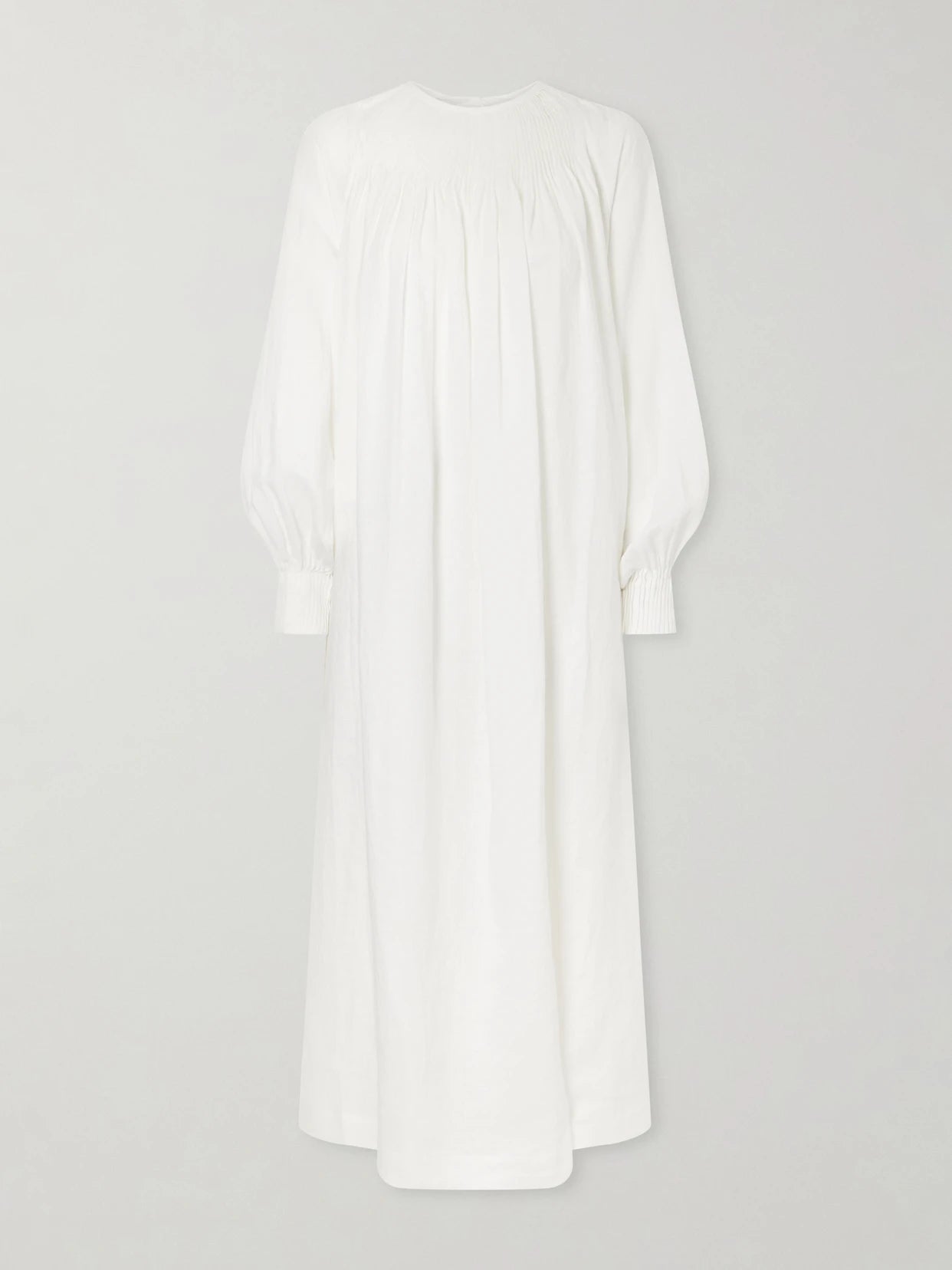 Robe De Nuit Open-back Gathered Linen Maxi Dress