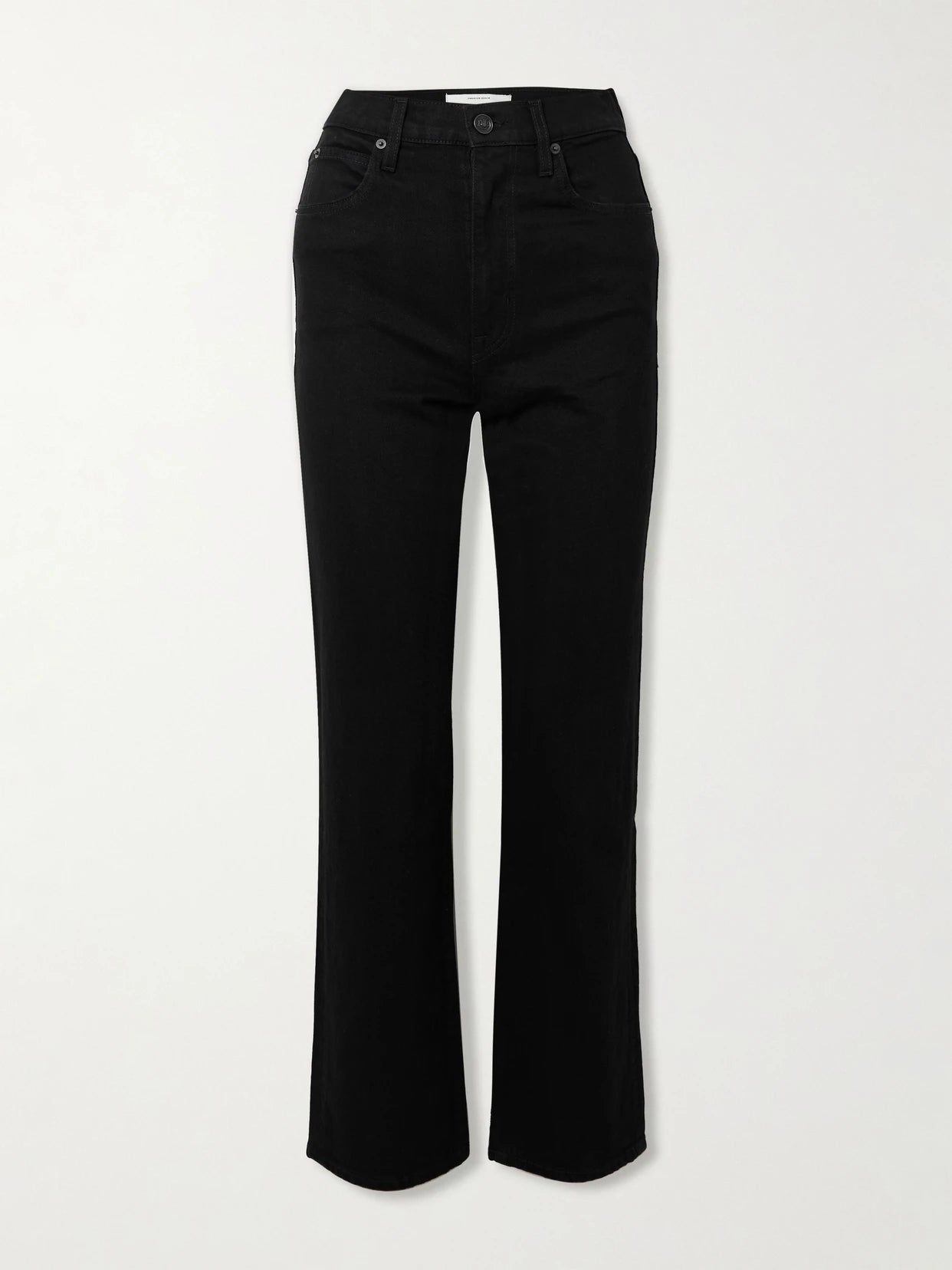 Image of Jeans. Product name - London High-rise Straight-leg Jeans in Black colour by brand - SLVRLAKE