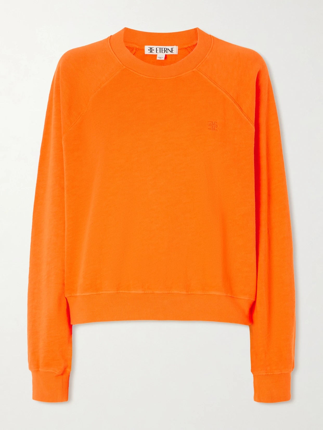 Image of Sleepwear & Loungewear. Product name - Sonny Embroidered Cotton-jersey Sweatshirt in medium colour by brand - ÉTERNE