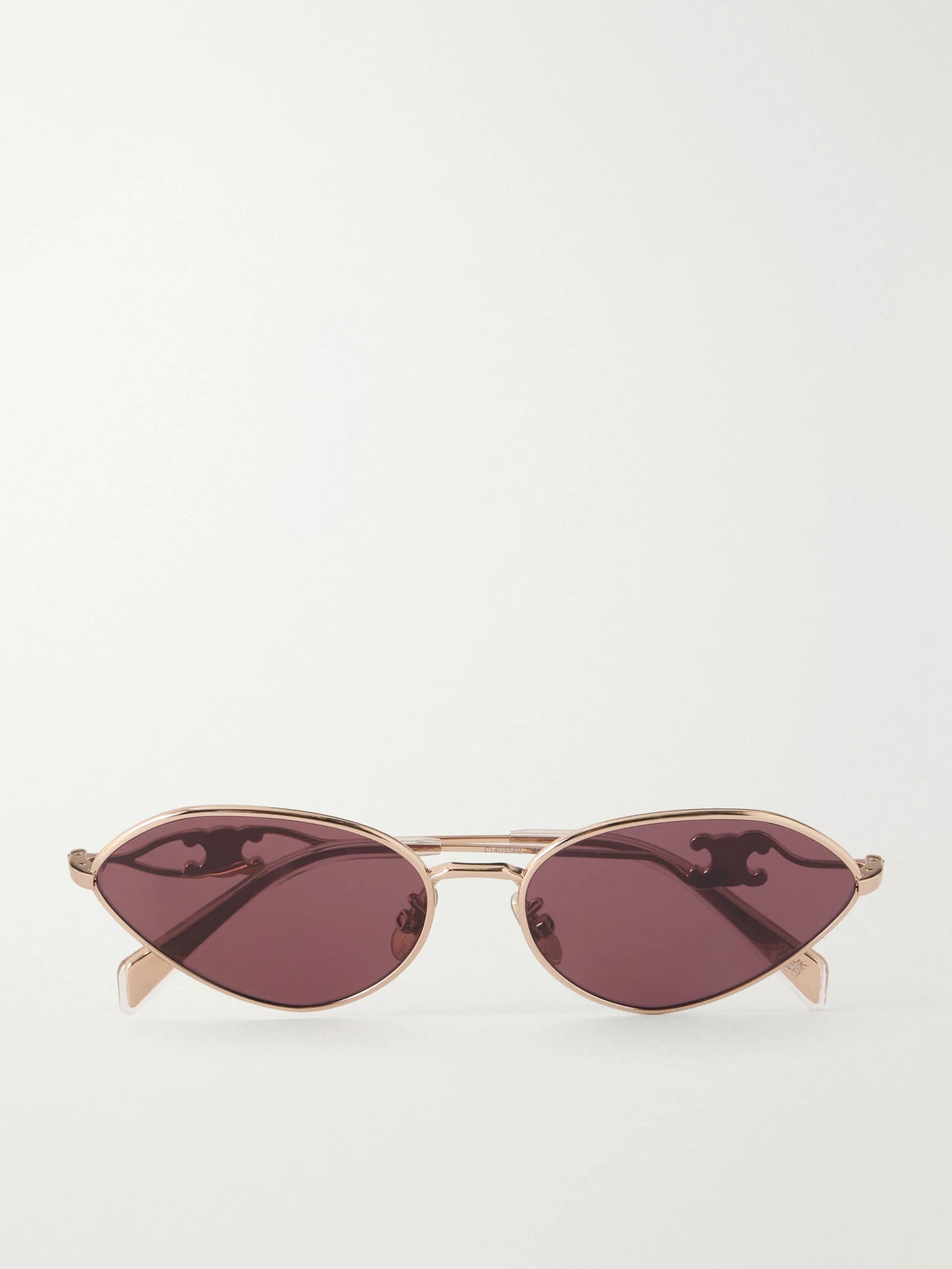CELINE Eyewear Wire 01 Oval-frame Gold-tone Metal Sunglasses