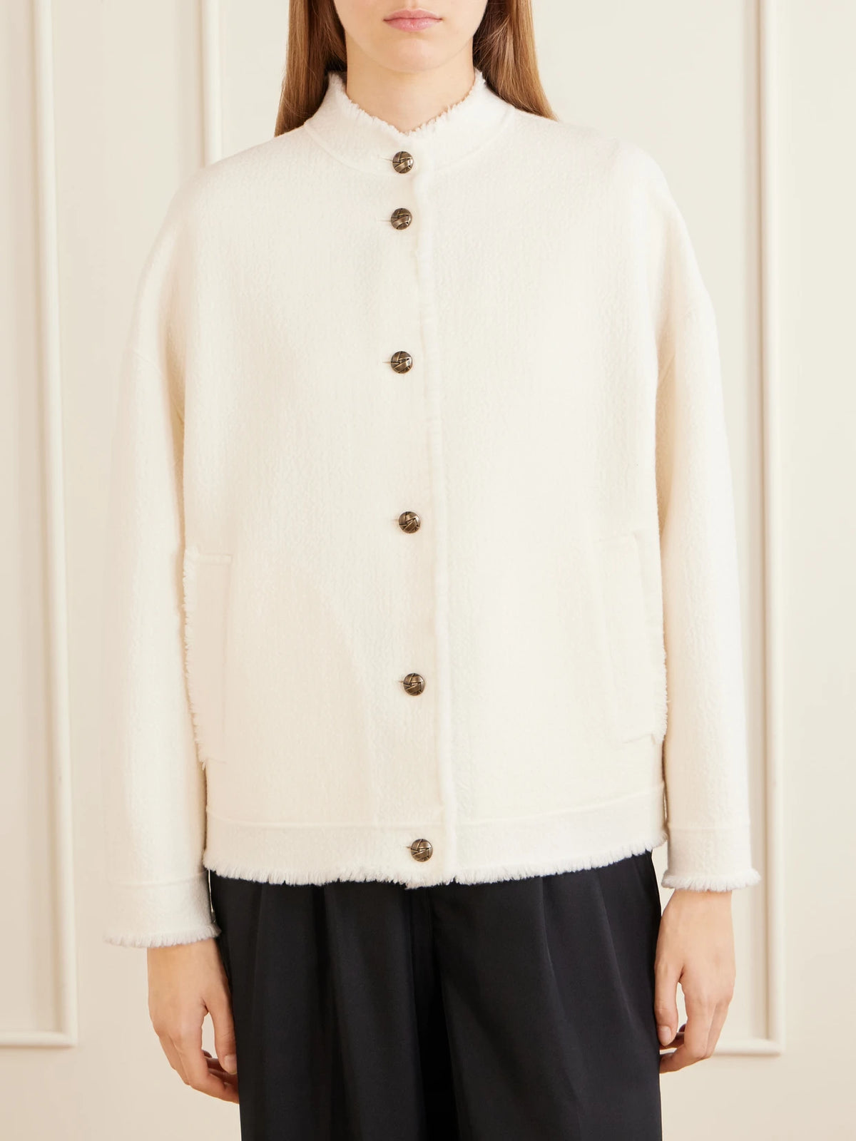 Max Mara Palmizi Fringed Wool-bouclé Jacket