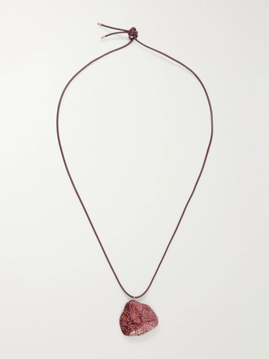 Gabriela Hearst Ceramic Pendant Cord Necklace