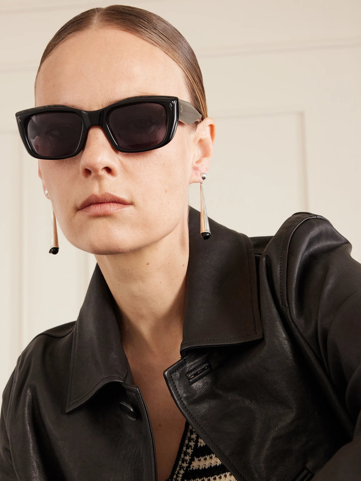 Image of Sunglasses. Product name - Corniche Square-frame Sunglasses in Black colour by brand - Jacques Marie Mage