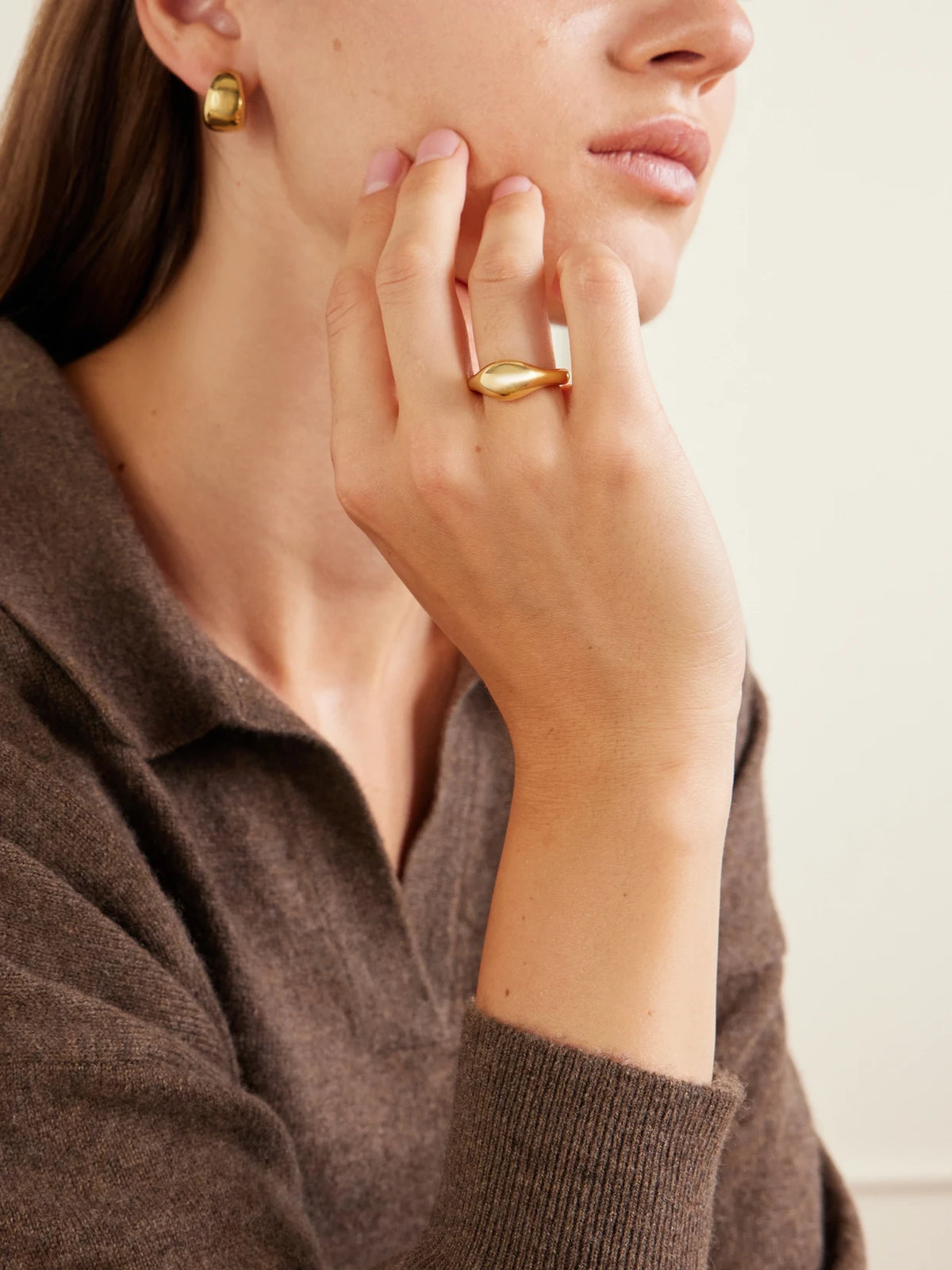 Image of Rings. Product name - The Chloe Gold-plated Sterling Silver Ring in Multi colour by brand - LIÉ STUDIO