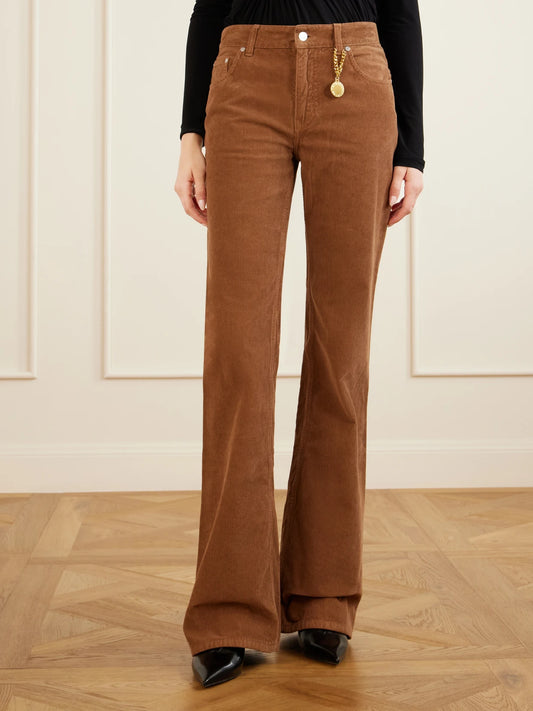 Cotton-corduroy Flared Pants