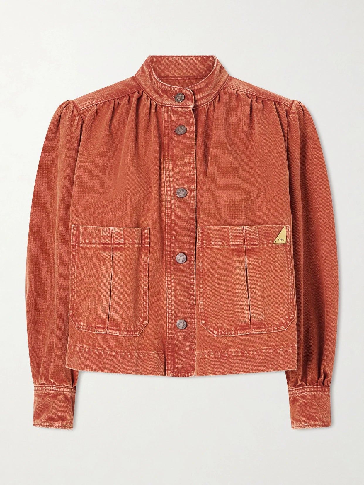 Logo-appliquéd Garment-dyed Denim Jacket