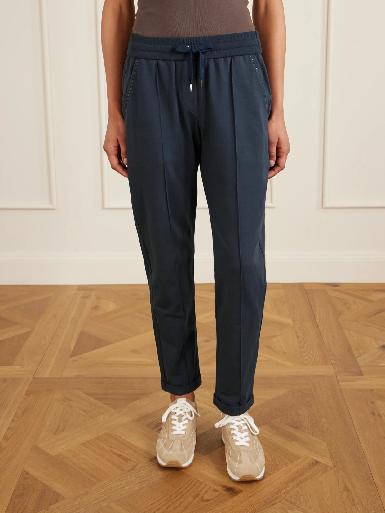 Bead-embellished Cotton-blend Jersey Track Pants