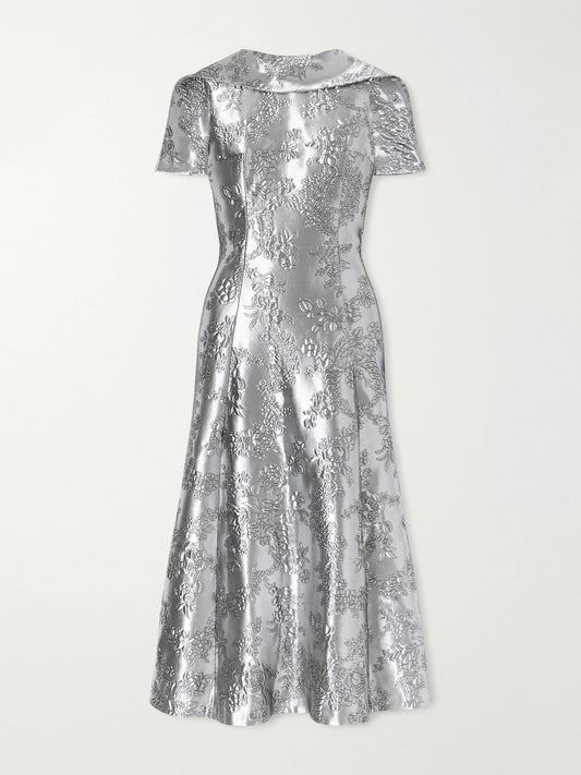 Emilia Wickstead Harlow Embroidered Metallic Cloqué Gown