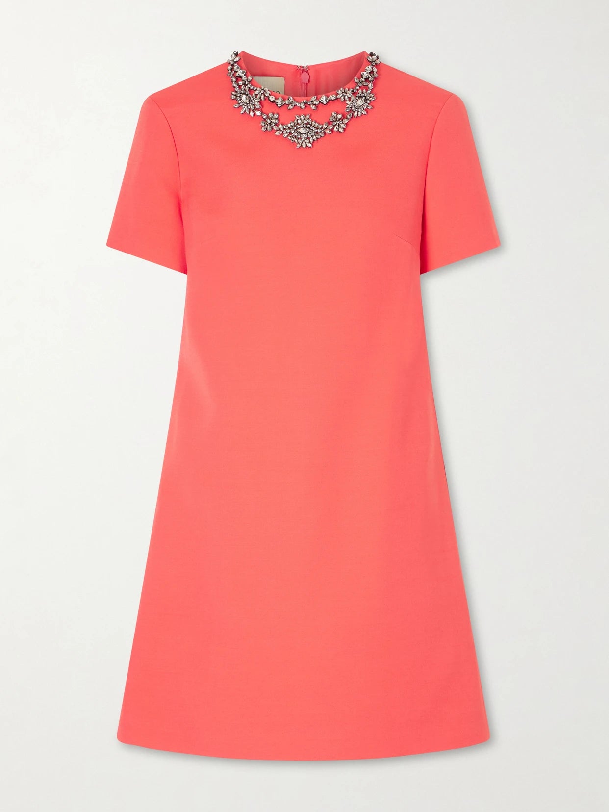 Crystal-embellished Wool And Silk-blend Crepe Mini Dress