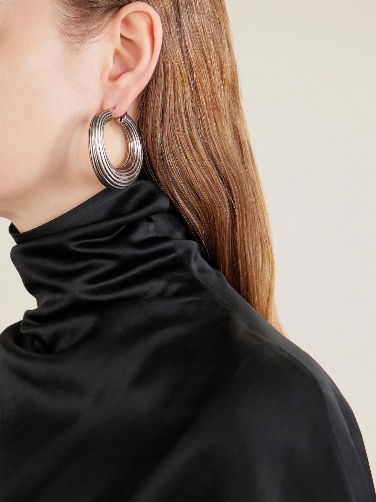 Image of Earrings. Product name - Santa Fe Silver-toned Hoop Earrings in Multi colour by brand - KHAITE