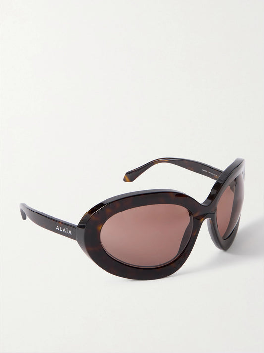 Alaïa Round-frame Tortoiseshell Acetate Sunglasses
