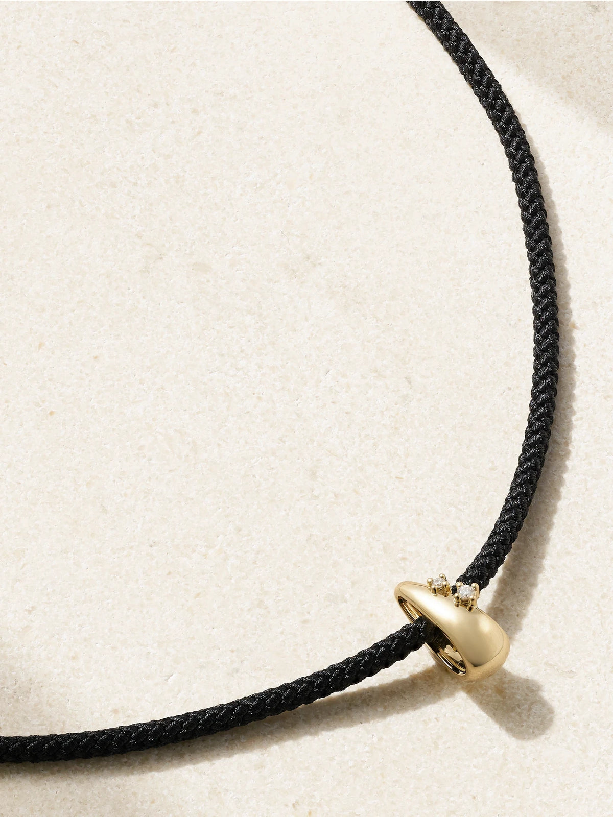 14-karat Gold, Cord And Diamond Necklace